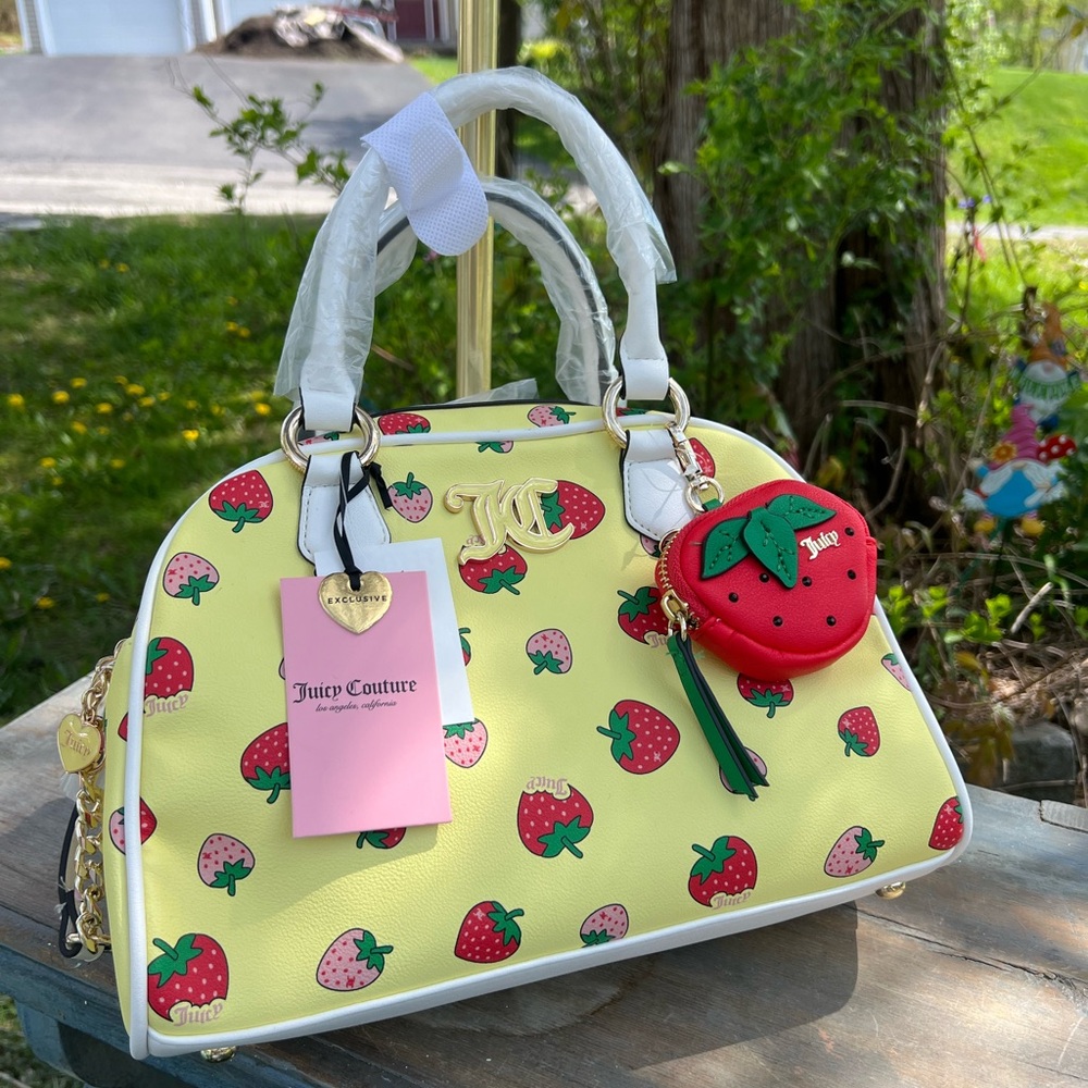 Juicy Couture Sweet N Juicy Bowler Bag Strawberry Yellow